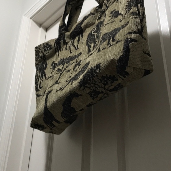 Animal Print Tote Bag - Black and Tan - Picture 2 of 4
